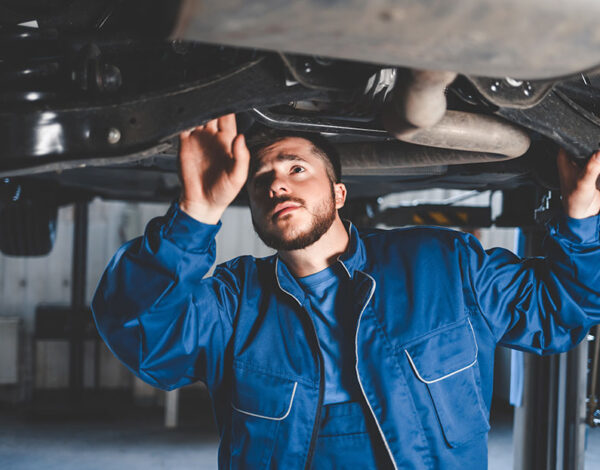 mecánico reparando un auto